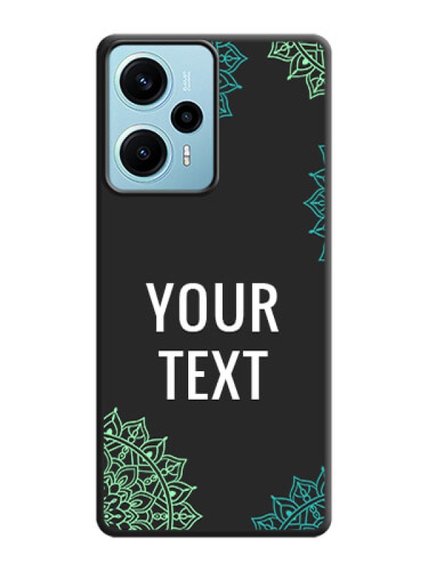 Custom Your Name with Floral Design On Space Black Custom Soft Matte Mobile Back Cover - Poco F5