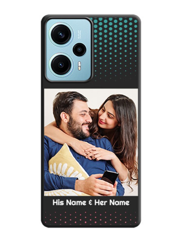 Custom Faded Dots with Grunge Photo Frame and Text On Space Black Custom Soft Matte Mobile Back Cover - Poco F5