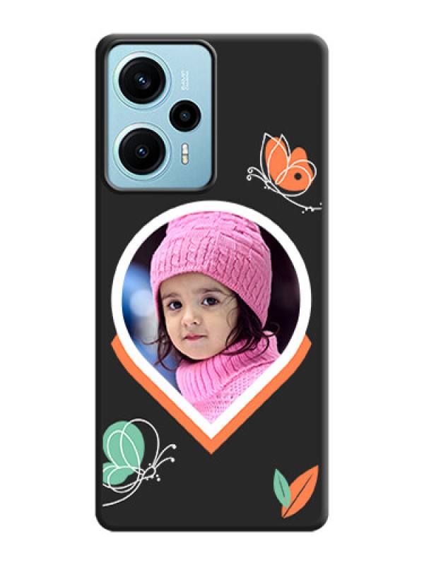 Custom Upload Pic With Simple Butterly Design On Space Black Custom Soft Matte Mobile Back Cover - Poco F5