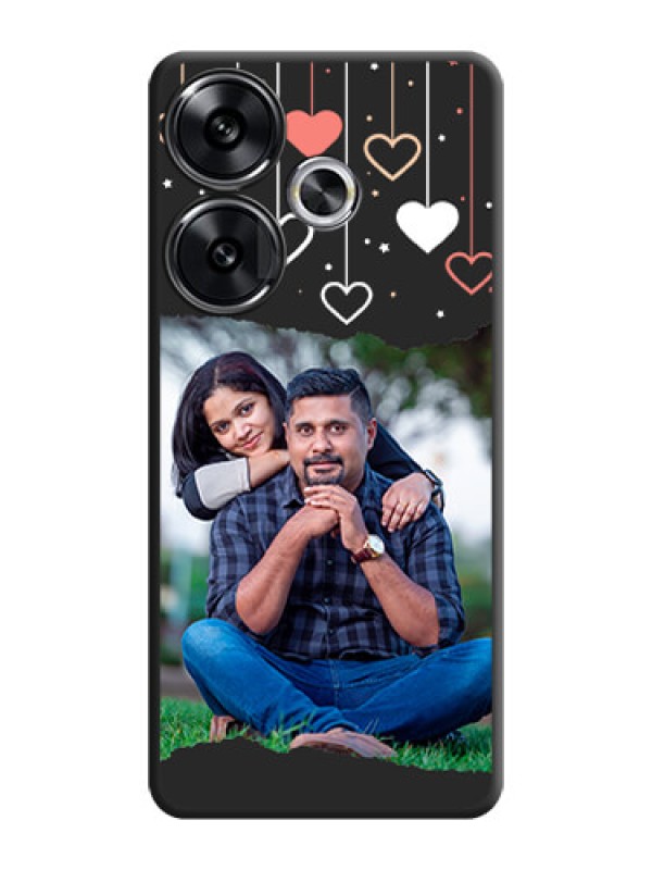 Custom Love Hangings with Splash Wave Picture On Space Black Custom Soft Matte Mobile Back Cover - Poco F6 5G