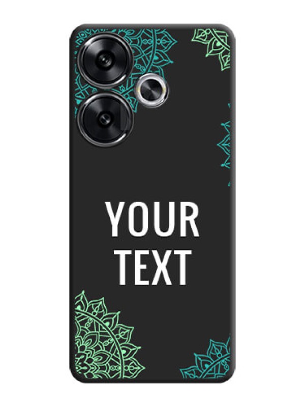 Custom Your Name with Floral Design On Space Black Custom Soft Matte Mobile Back Cover - Poco F6 5G