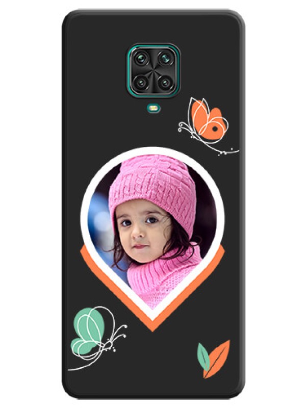 Custom Upload Pic With Simple Butterly Design On Space Black Personalized Soft Matte Phone Covers -Poco M2 Pro