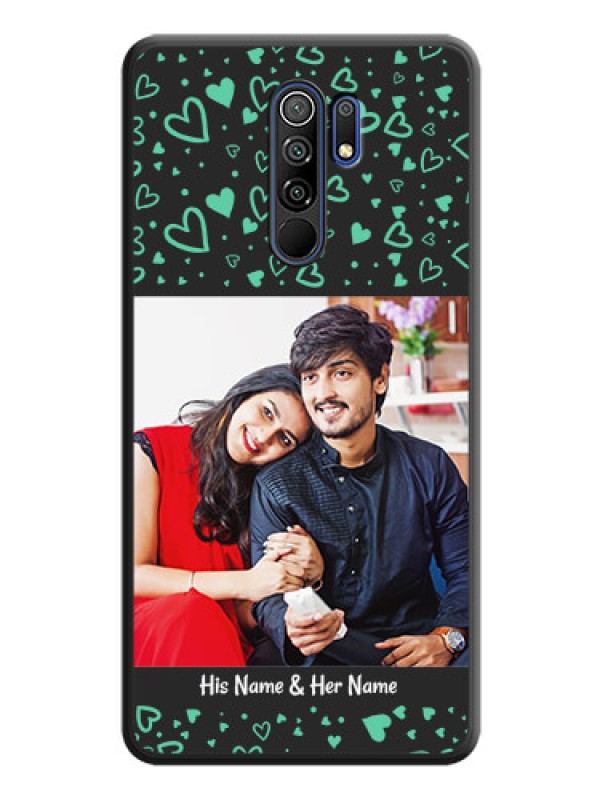 Custom Sea Green Indefinite Love Pattern on Photo on Space Black Soft Matte Mobile Cover - Poco M2 Reloaded