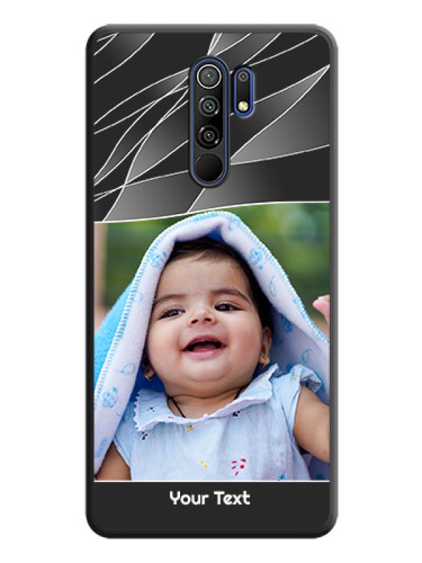 Custom Mixed Wave Lines on Photo on Space Black Soft Matte Mobile Cover - Poco M2 Reloaded