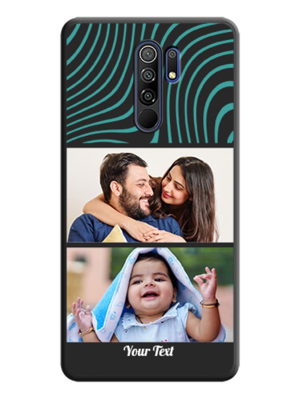Custom Wave Pattern with 2 Image Holder on Space Black Personalized Soft Matte Phone Covers - Poco M2 Reloaded