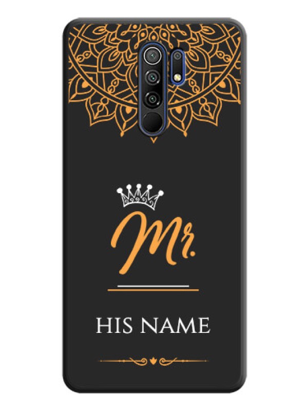 Custom Mr Name with Floral Design  on Personalised Space Black Soft Matte Cases - Poco M2 Reloaded