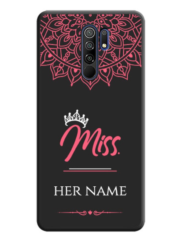 Custom Mrs Name with Floral Design on Space Black Personalized Soft Matte Phone Covers - Poco M2 Reloaded
