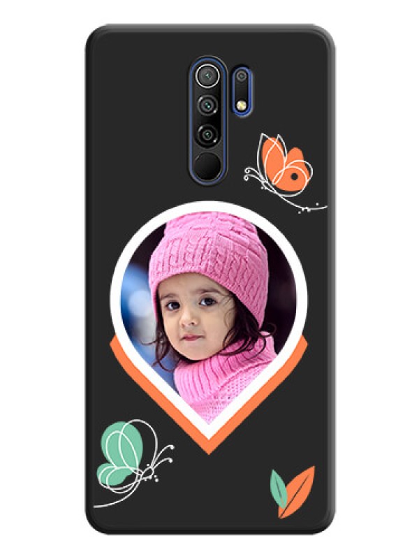 Custom Upload Pic With Simple Butterly Design On Space Black Personalized Soft Matte Phone Covers -Poco M2 Reloaded