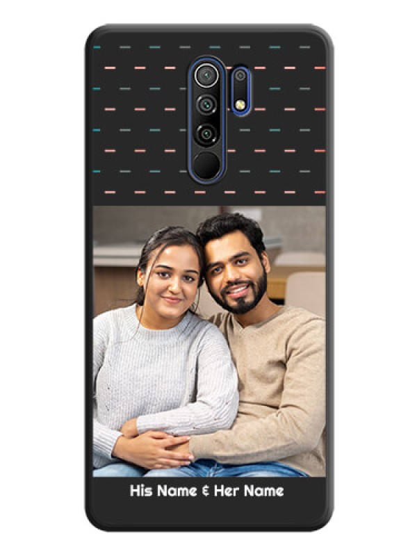 Custom Line Pattern Design with Text on Space Black Custom Soft Matte Phone Back Cover - Poco M2