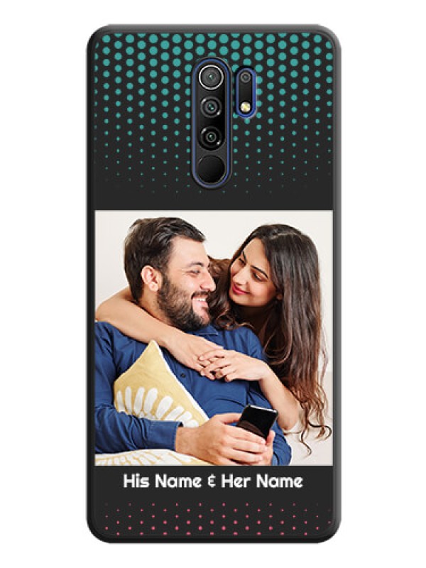 Custom Faded Dots with Grunge Photo Frame and Text on Space Black Custom Soft Matte Phone Cases - Poco M2