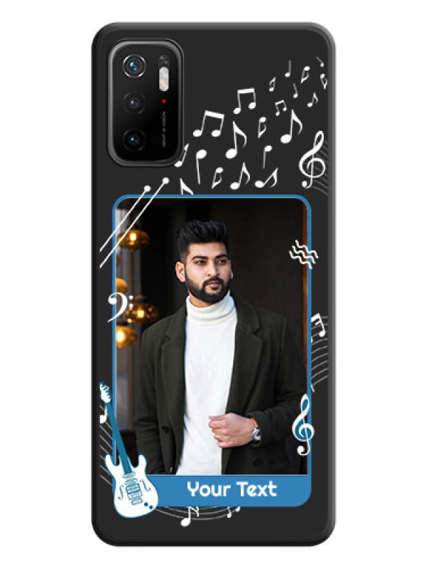 Custom Musical Theme Design with Text on Photo on Space Black Soft Matte Mobile Case - Poco M3 Pro