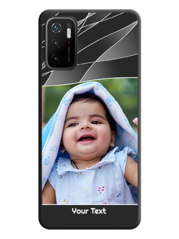 Custom Mixed Wave Lines on Photo on Space Black Soft Matte Mobile Cover - Poco M3 Pro