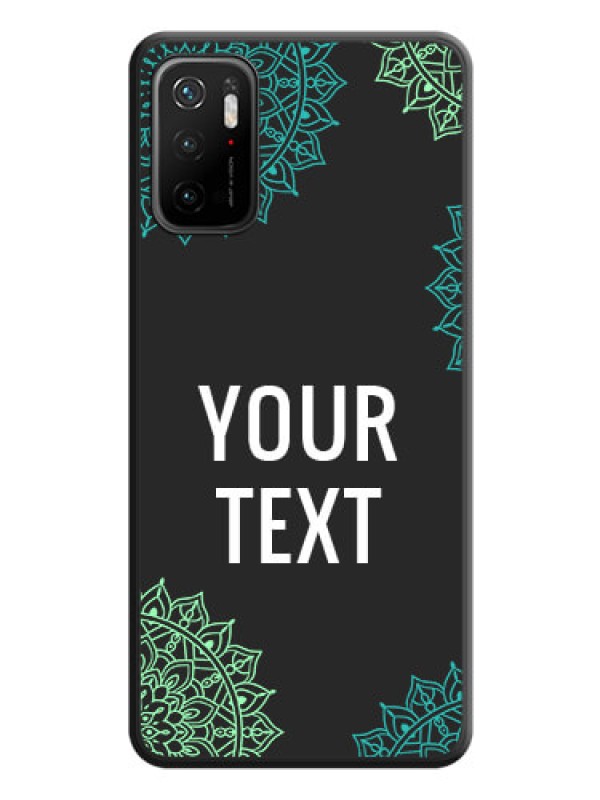 Custom Your Name with Floral Design on Space Black Custom Soft Matte Back Cover - Poco M3 Pro
