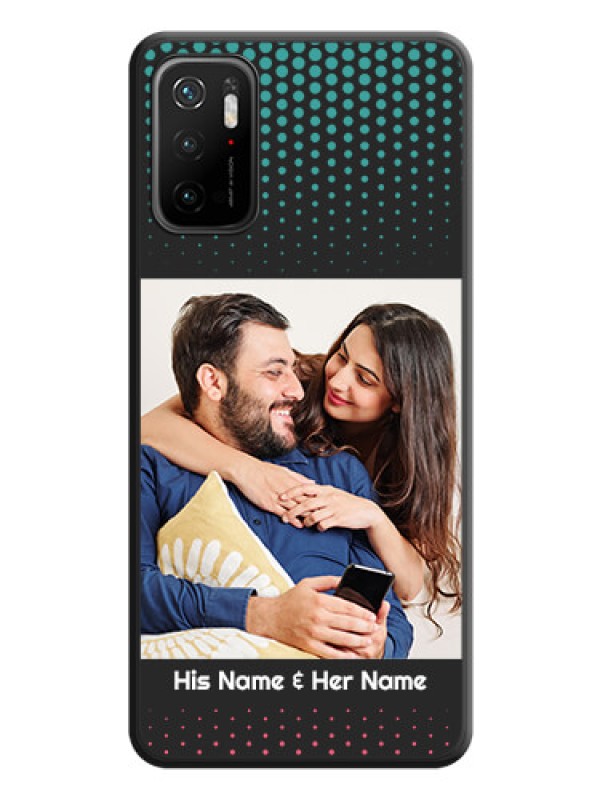 Custom Faded Dots with Grunge Photo Frame and Text on Space Black Custom Soft Matte Phone Cases - Poco M3 Pro