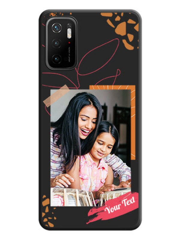 Custom Orange Photo Frame on Space Black Custom Soft Matte Phone Back Cover - Poco M3 Pro