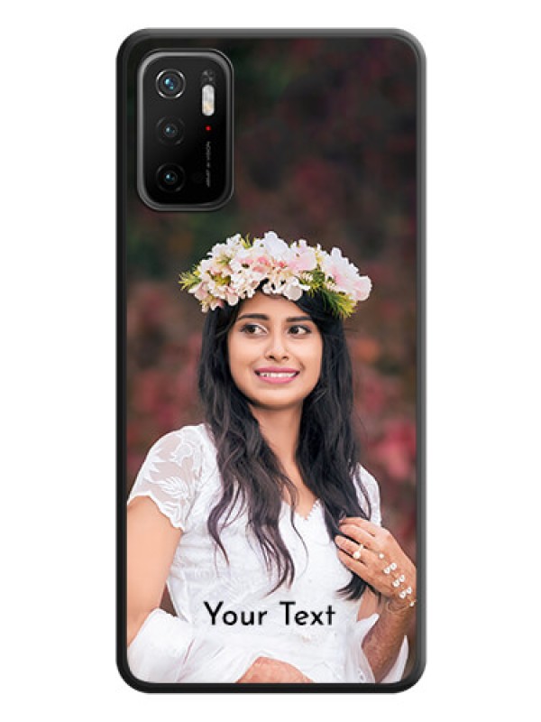 Custom Full Single Pic Upload With Text On Space Black Personalized Soft Matte Phone Covers -Poco M3 Pro