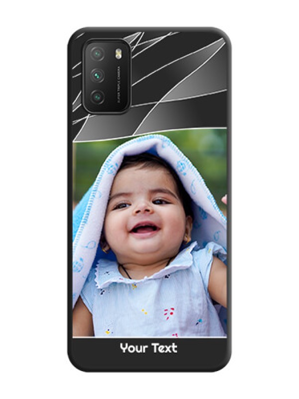 Custom Mixed Wave Lines on Photo on Space Black Soft Matte Mobile Cover - Poco M3