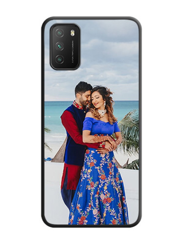 Custom Full Single Pic Upload On Space Black Personalized Soft Matte Phone Covers -Poco M3