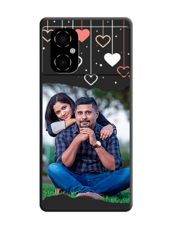 Custom Love Hangings with Splash Wave Picture on Space Black Custom Soft Matte Phone Back Cover - Poco M4 5G