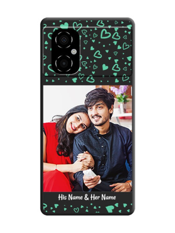 Custom Sea Green Indefinite Love Pattern on Photo on Space Black Soft Matte Mobile Cover - Poco M4 5G