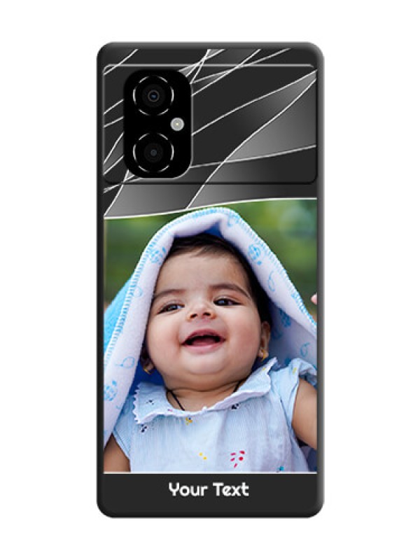 Custom Mixed Wave Lines on Photo on Space Black Soft Matte Mobile Cover - Poco M4 5G