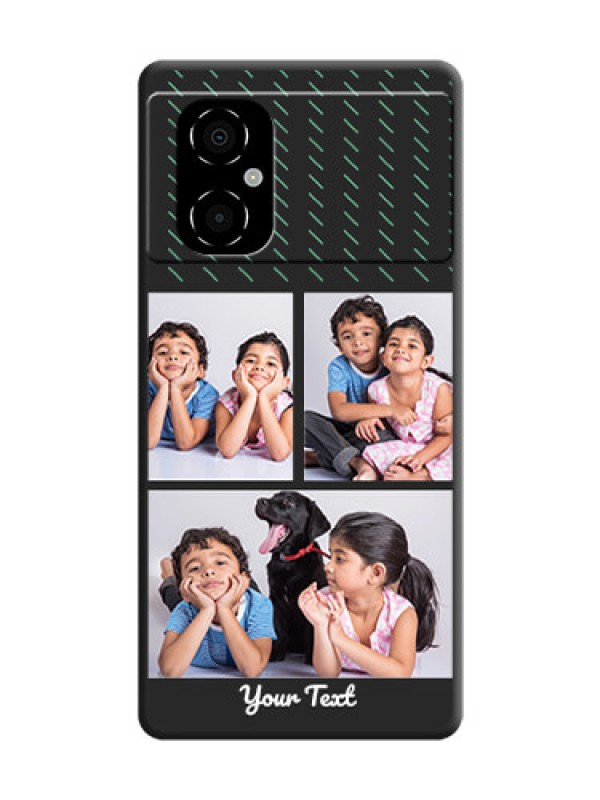 Custom Cross Dotted Pattern with 2 Image Holder  on Personalised Space Black Soft Matte Cases - Poco M4 5G