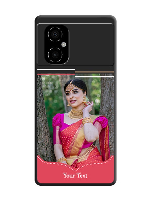 Custom Classic Plain Design with Name on Photo on Space Black Soft Matte Phone Cover - Poco M4 5G