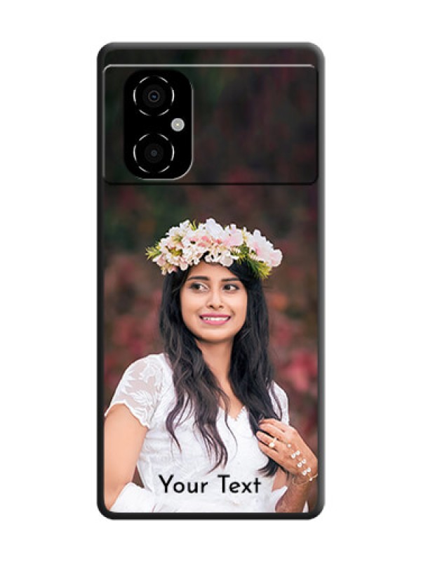Custom Full Single Pic Upload With Text On Space Black Personalized Soft Matte Phone Covers -Poco M4 5G