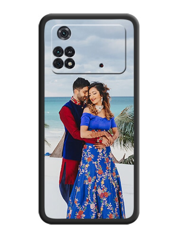 Custom Full Single Pic Upload On Space Black Personalized Soft Matte Phone Covers -Poco M4 Pro 4G