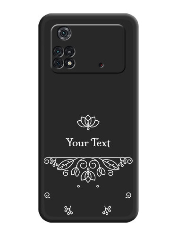 Custom Lotus Garden Custom Text On Space Black Personalized Soft Matte Phone Covers -Poco M4 Pro 4G