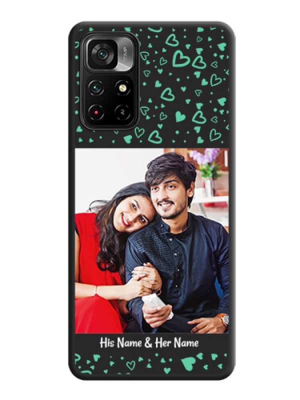 Custom Sea Green Indefinite Love Pattern on Photo on Space Black Soft Matte Mobile Cover - Poco M4 Pro 5G