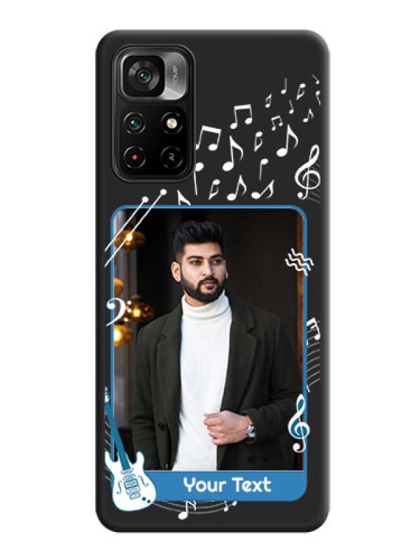 Custom Musical Theme Design with Text on Photo on Space Black Soft Matte Mobile Case - Poco M4 Pro 5G