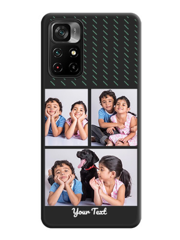 Custom Cross Dotted Pattern with 2 Image Holder  on Personalised Space Black Soft Matte Cases - Poco M4 Pro 5G