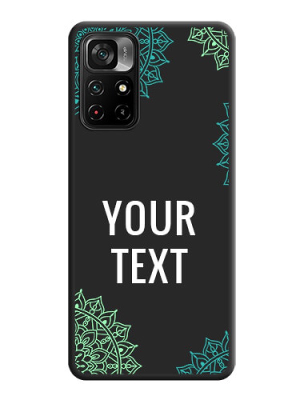 Custom Your Name with Floral Design on Space Black Custom Soft Matte Back Cover - Poco M4 Pro 5G