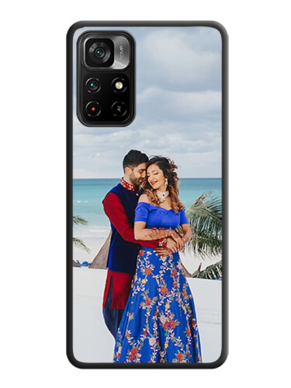 Custom Full Single Pic Upload On Space Black Personalized Soft Matte Phone Covers -Poco M4 Pro 5G