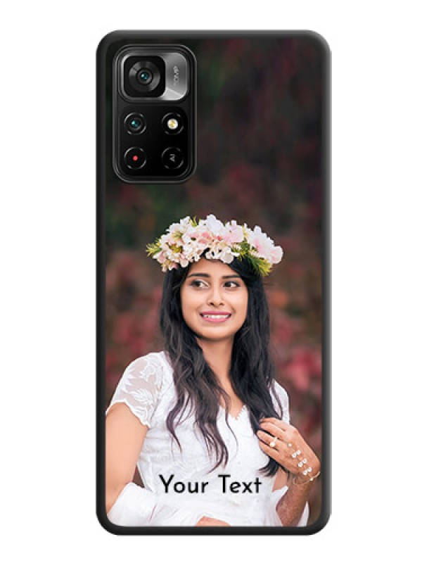 Custom Full Single Pic Upload With Text On Space Black Personalized Soft Matte Phone Covers -Poco M4 Pro 5G