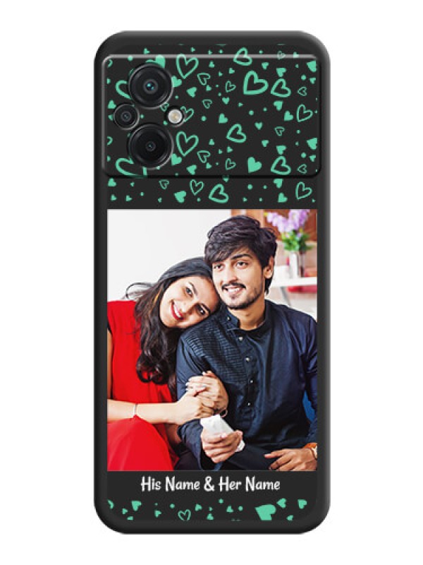 Custom Sea Green Indefinite Love Pattern on Photo on Space Black Soft Matte Mobile Cover - Poco M5