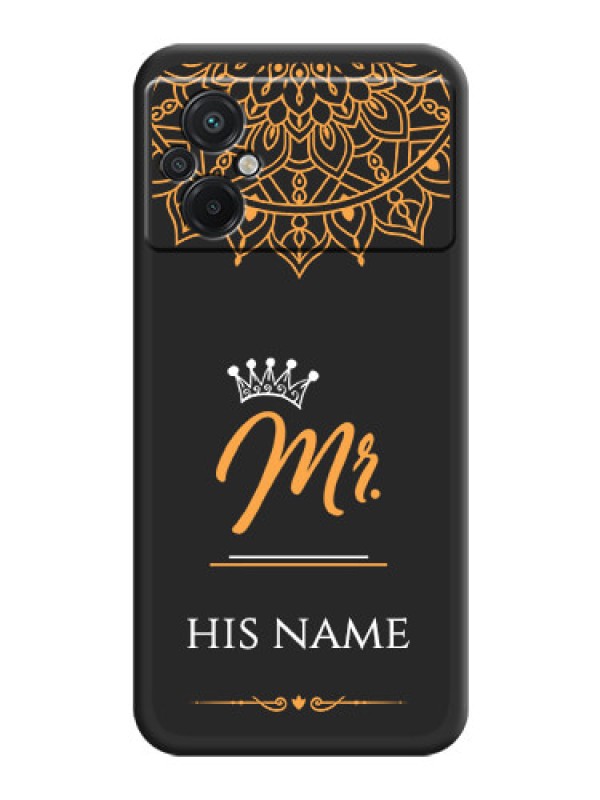 Custom Mr Name with Floral Design  on Personalised Space Black Soft Matte Cases - Poco M5
