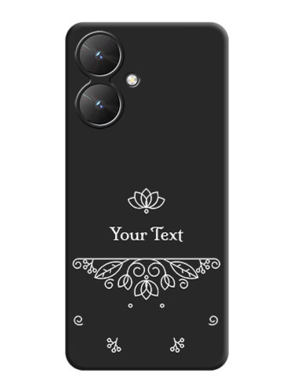 Custom Lotus Garden Custom Text On Space Black Custom Soft Matte Mobile Back Cover - Poco M6 5G