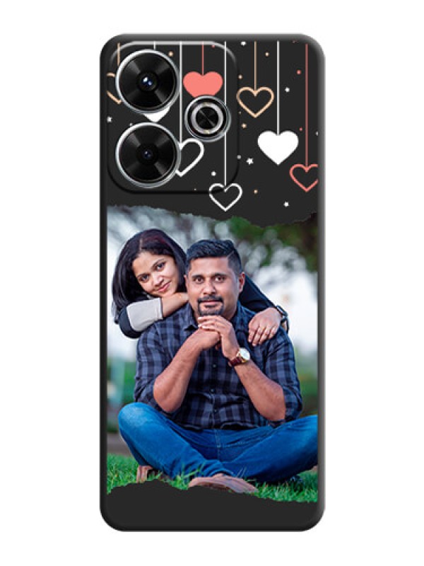 Custom Love Hangings with Splash Wave Picture On Space Black Custom Soft Matte Mobile Back Cover - Poco M6 Plus 5G