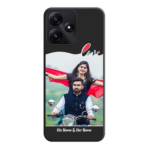 Buy Fall In Love Pattern With Picture Photo On Space Black Soft Matte Mobile Case Poco M6 Pro 5g 5956