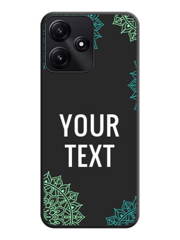 Custom Your Name with Floral Design on Space Black Custom Soft Matte Back Cover - Poco M6 Pro 5G