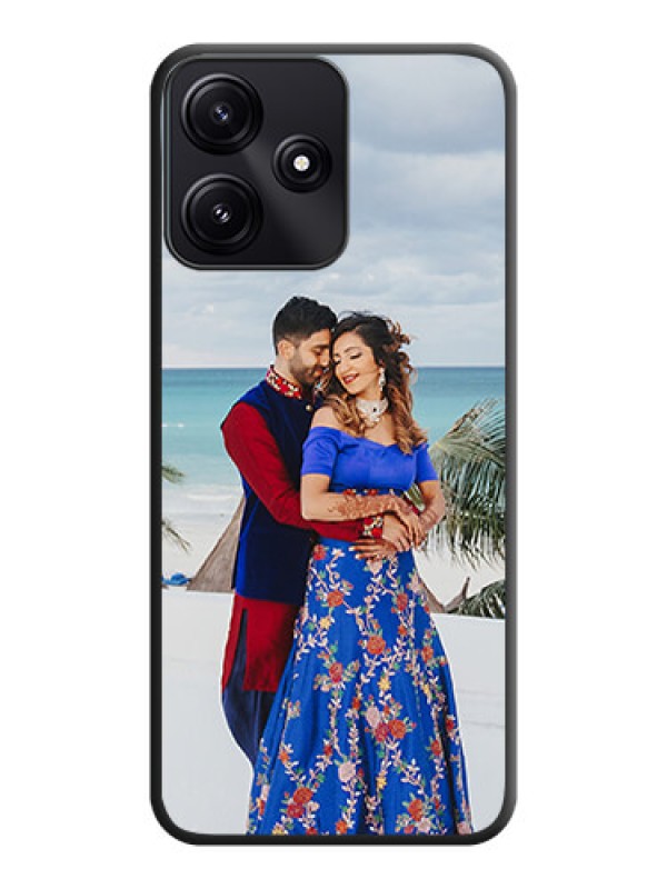Custom Full Single Pic Upload On Space Black Personalized Soft Matte Phone Covers - Poco M6 Pro 5G
