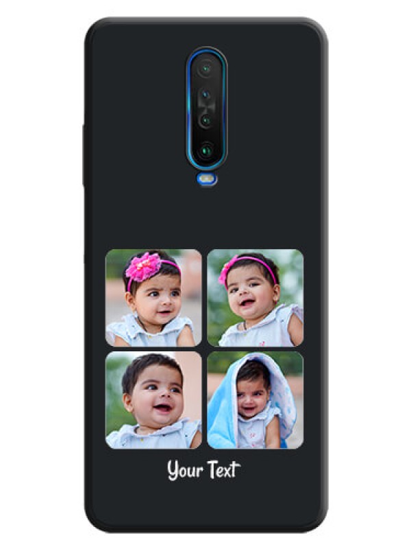Custom Floral Art with 6 Image Holder - Photo on Space Black Soft Matte Mobile Case - Poco X2