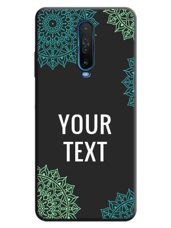 Custom Your Name with Floral Design on Space Black Custom Soft Matte Back Cover - Poco X2