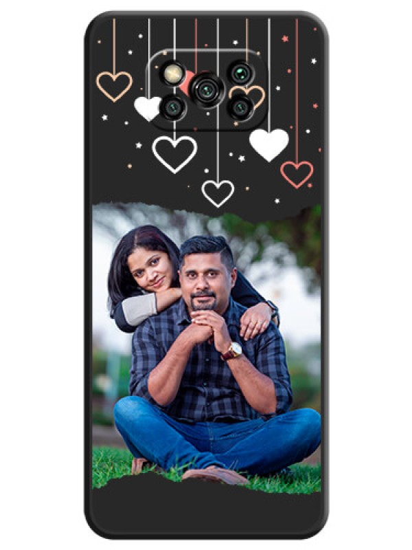 Custom Love Hangings with Splash Wave Picture on Space Black Custom Soft Matte Phone Back Cover - Poco X3 Pro