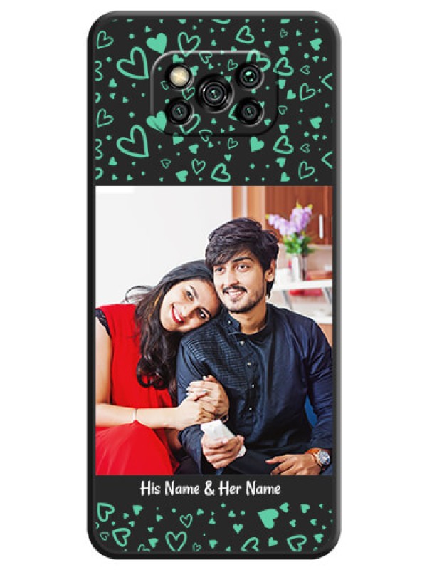 Custom Sea Green Indefinite Love Pattern on Photo on Space Black Soft Matte Mobile Cover - Poco X3 Pro