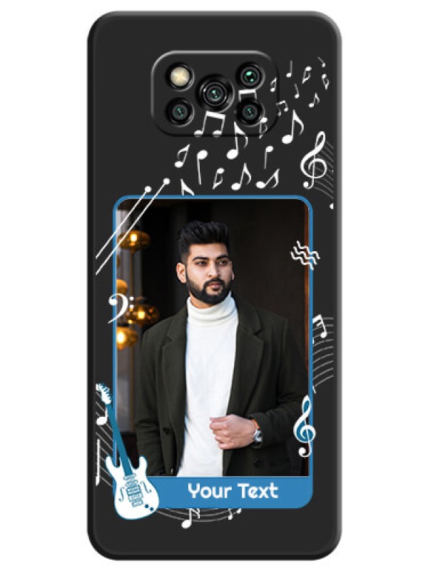 Custom Musical Theme Design with Text on Photo on Space Black Soft Matte Mobile Case - Poco X3 Pro