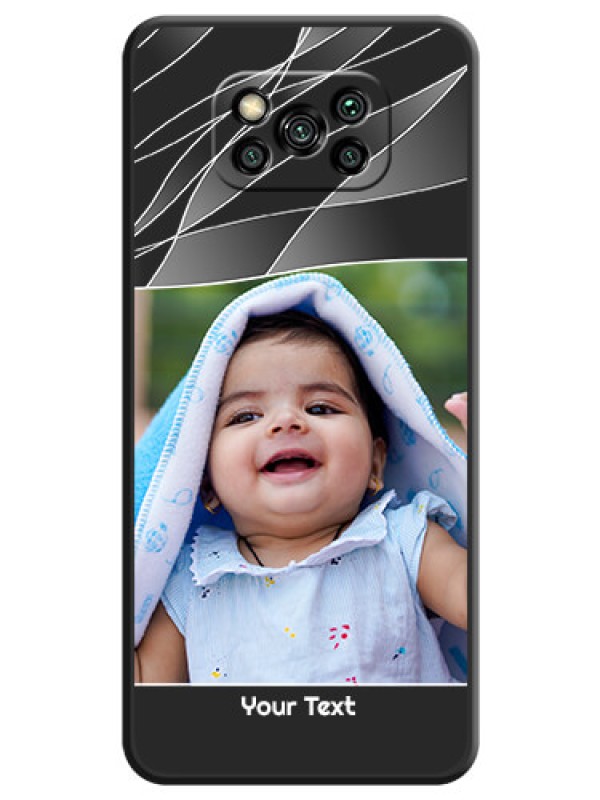 Custom Mixed Wave Lines on Photo on Space Black Soft Matte Mobile Cover - Poco X3 Pro