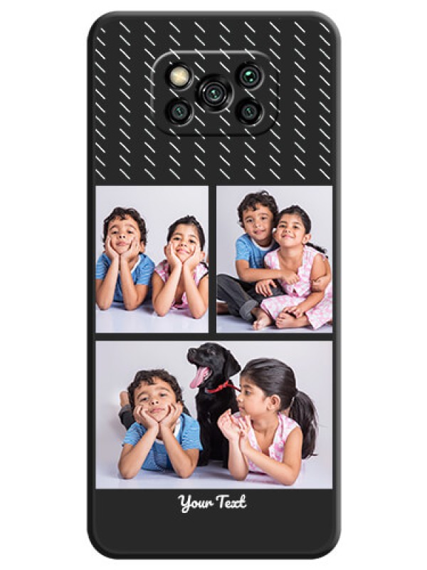 Custom Cross Dotted Pattern with 2 Image Holder  on Personalised Space Black Soft Matte Cases - Poco X3 Pro